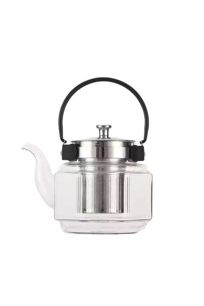 ABAREEK إبريق شاي زجاجي بسعة 1200 مل مع مصفاة قابلة للإزالة