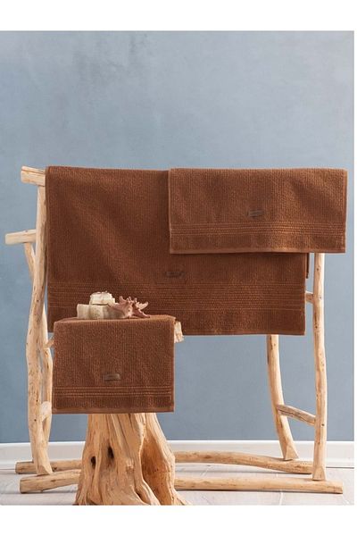 Cotton Box Σετ πετσετών Wellness 100% βαμβακερό 3 τεμαχίων - Terra Toprak