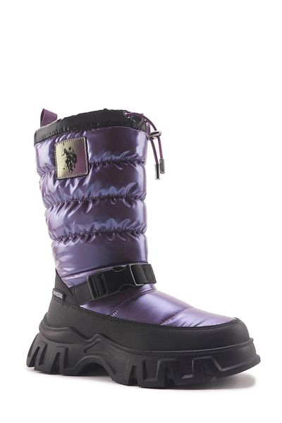 U.S. Polo Assn. САЩ Polo Assn Poretta Unisex Çocuk Çizme Kar Botu Mor