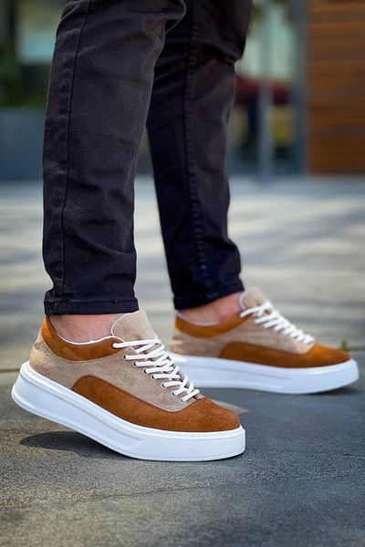 TB Terzi Bey Tb-005 Casual ανδρικά παπούτσια Tailor Bey Mink Tan Suede με κορδόνια