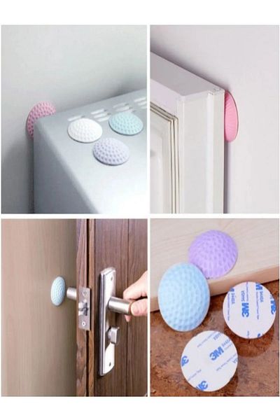 TİNEKE Multi-Purpose Silicone Door Wall Protector Bumper 4 Pack