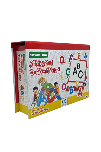 CA Games مجموعة الحروف الأبجدية المغناطيسية مع لوحة كتابة