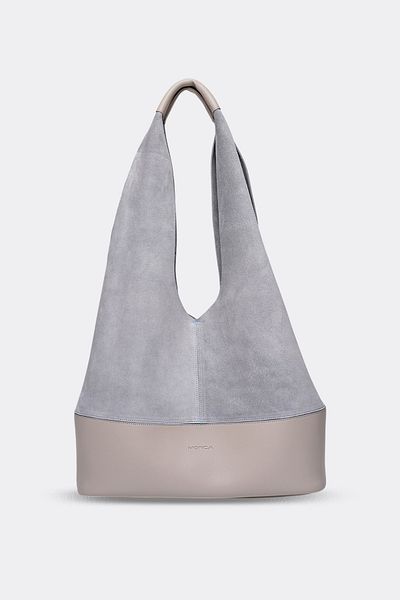MORCA Gray Genuine Suede Casual Shoulder Bag