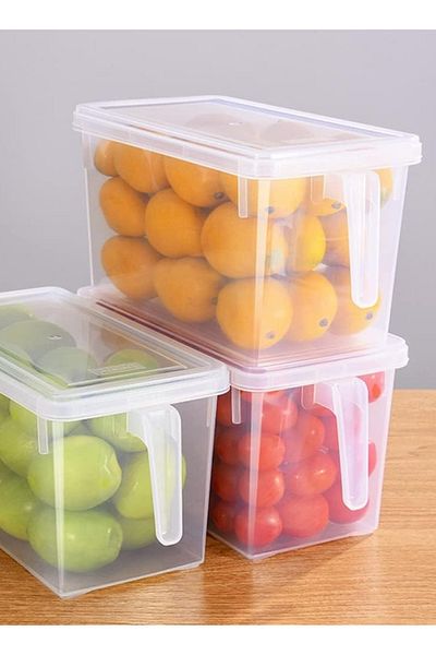 Generic صناديق تخزين الطعام مع الأغطية والمقابض، عبوة من قطعتين