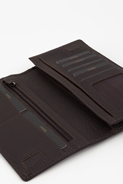 Fossil Kutulu Hakiki Deri Ekstra Kartlıklı Kahverengi Unisex El Portföyü Kartlık Cüzdan