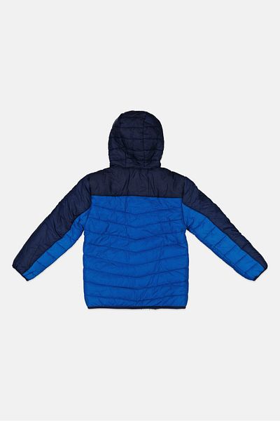Weatherproof Kids Boy Brand Logo Reversible Puffer Jacket, Blue Combo