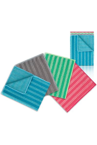 STOREMAX Cleaning |   Microfiber Kitchen & Bathroom Tough Dirt Cloth 4 Pack Star Buy Bz 1087243