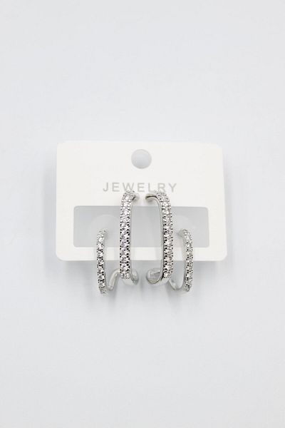 celisia Silver Color Rhinestone Earrings – Special Day Gift for Lover, Elegant Jewelry Design