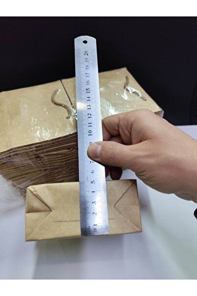 BURAKKUTU Karton çanta Kraft Model 11x11 Körük Boy:5 Cm Paketi 96 Lidir