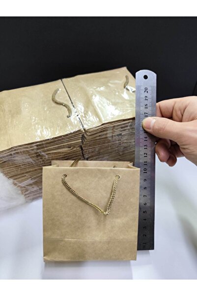 BURAKKUTU Karton çanta Kraft Model 11x11 Körük Boy:5 Cm Paketi 96 Lidir