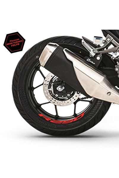 Motiker RKS R250 Motosiklet Jant İçi Sticker Etiket Modeli Neon Turuncu