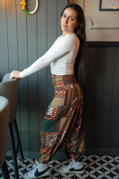 Miss Boheme Etnik Desenli Harem Gipe Bel Detaylı Şalvar