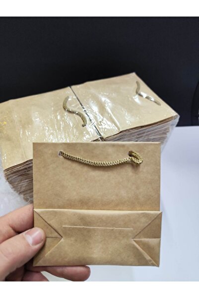 BURAKKUTU Karton çanta Kraft Model 11x11 Körük Boy:5 Cm Paketi 96 Lidir