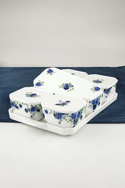 Bursa Porselen Dekor Lilac 5-Piece Porcelain Cap Breakfast