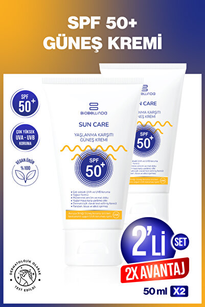 BioBellinda Yaşlanma & Leke Karşıtı Güneş Kremi 50 Spf 50 ml ( 2'li Set )