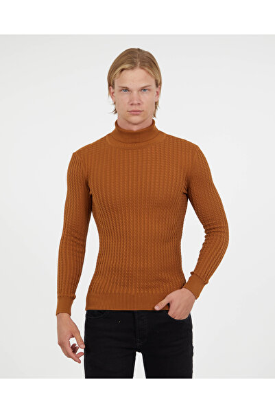 elkumoda Πουλόβερ με ζιβάγκο από φυσικό βαμβάκι με λεπτή εφαρμογή πουλόβερπουλόβ