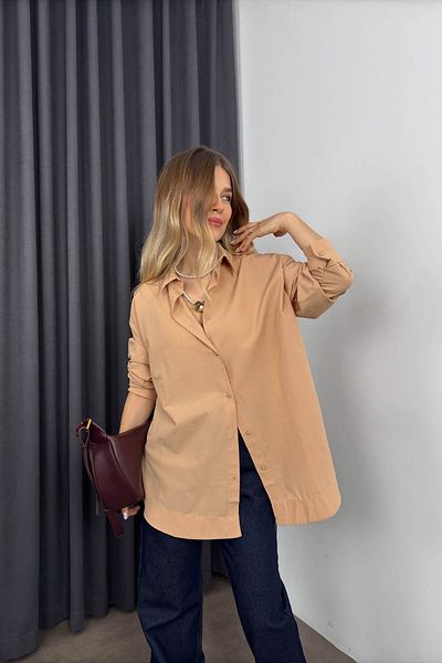 Sue Store Milk Coffee Oversize Shirt