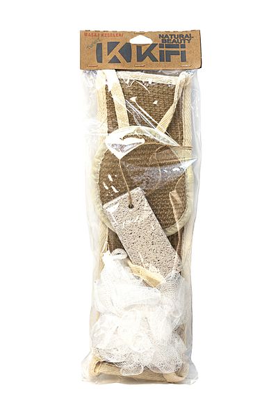 Kifi Natural Sisal 4-Piece Washcloth Bathroom Set Kf-1000