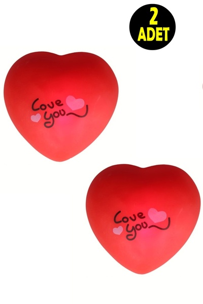 usin Love You Temal Kalpli Led Işıklı Kırmızı Kalp Gece Lambası -Sevgililer G...