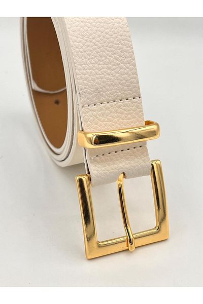 MODAM HİFA Square Buckle Women's Belt Trouser Belt Dress Belt Shirt Belt Coat Belt