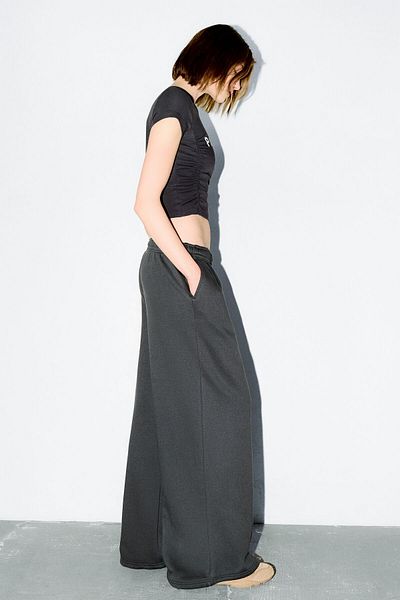 Bershka Super wide-leg plush trousers