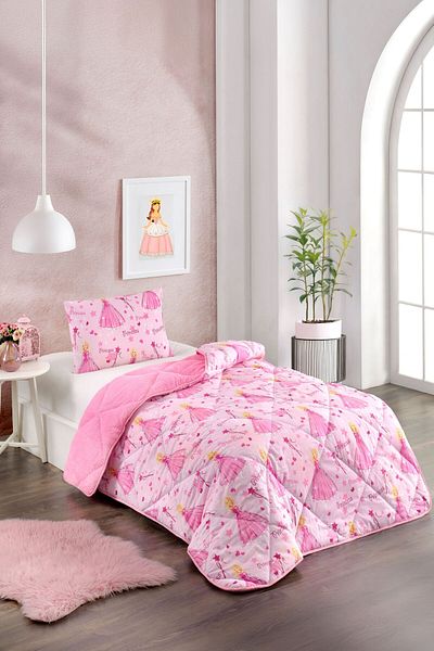 ELY PARKER Colorful Patterned Plush Quilt for Girl - Double Sided Pillow (Without Anchor)