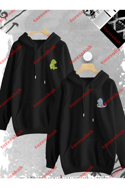 Tarzsokak Hanorac cu glugă cu imprimeu cu dinozauri drăguți - Combinație pent...