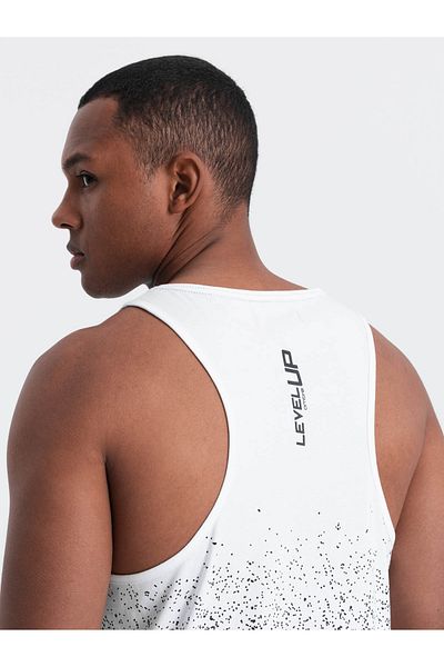OMBRE Herren Tanktop aus Baumwolle mit Farbverlauf-Druck - weiß V1 OM-TSTT-22SS-001 XXL