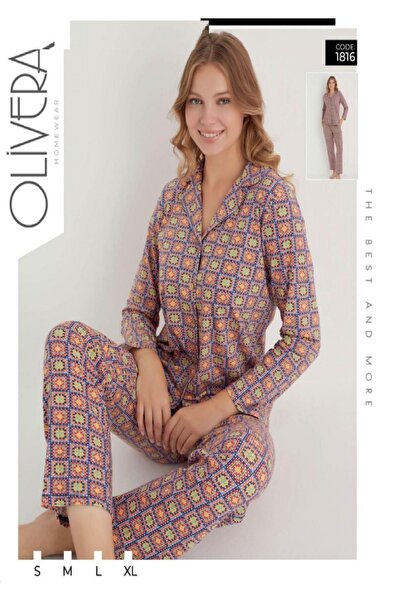 Olivera 4 Seasons Size Button Women's Pjamas Set Dfn1816