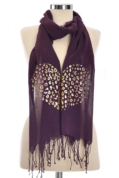 Dosimira Plum Glitter Heart Scarf