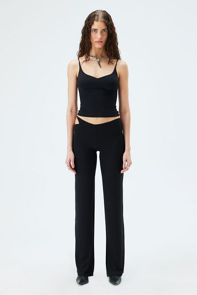IAMNOTBASIC Pantaloni negri din polietilenă