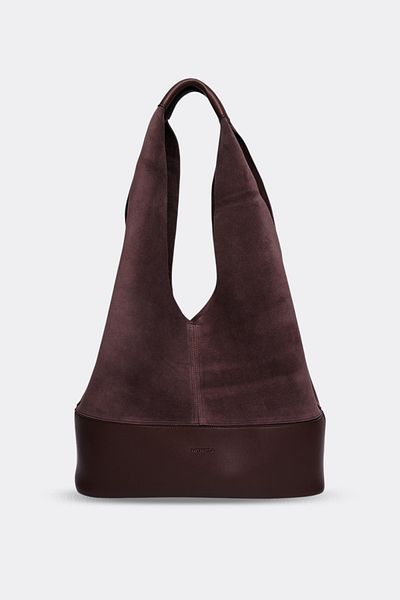 MORCA Genuine Suede Casual Shoulder Bag Brown