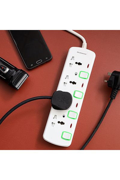 Olsenmark 4 Way Extension Board Power Cable High Quality, Shock Proof Design