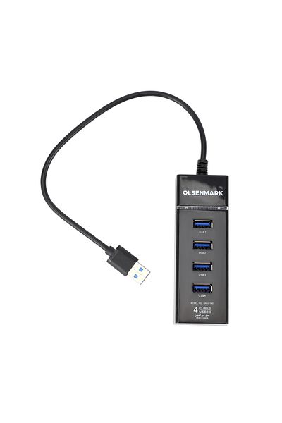 Olsenmark 3.0 USB Hub- OMES1803 4 Ports, Super Speed Data Transfer