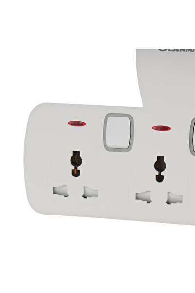 Olsenmark 3-Way Power Wall Socket with Individual Switches- OMES1862D