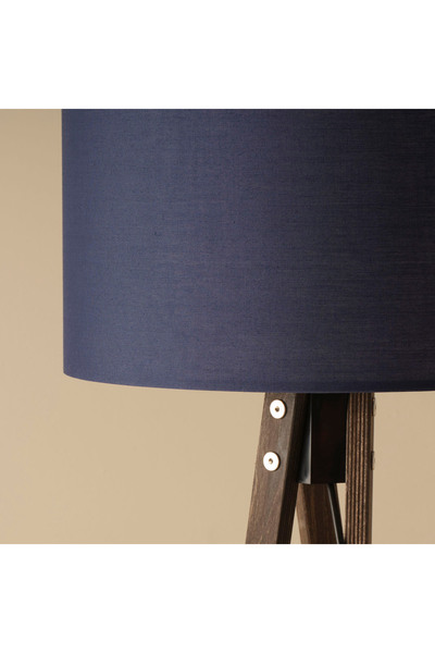 Bella Maison Bella Ahşap Lambader Lacivert-Ceviz (40x40x125 cm)