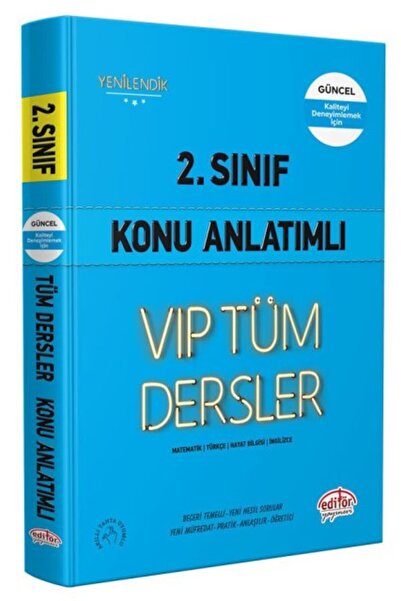 Editör Yayınevi 2. Sınıf Vıp Tüm Dersler Konu Anlatımlı Mavi Kitap