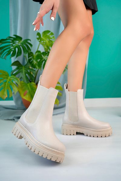 duhem shoes Μπεζ Γυναικείες Δερμάτινες Ορθοπεδικές Μπότες. Νέο μοντέλο
