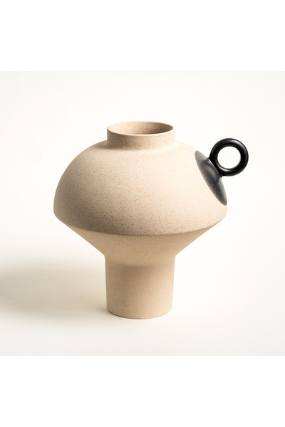 Zsa Zsa Zsu Lızbon Earthenware Vazo 28x25x27 Cm Bej