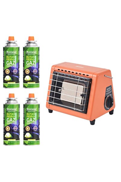 Orcamp Hota Portatif Soba Turuncu 4 Kartuşlu Set