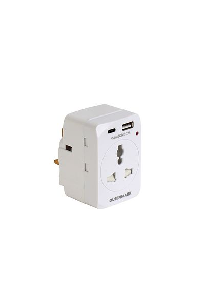 Olsenmark Universal Adaptor- OMES1889/ ABS Housing, Copper Parts and Pin