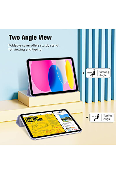 Fibaks iPad 11 A16 2025 10Th Generation 10.9 Case Pu Leather Front Back Full Protection Foldable Smart Cover with Stand