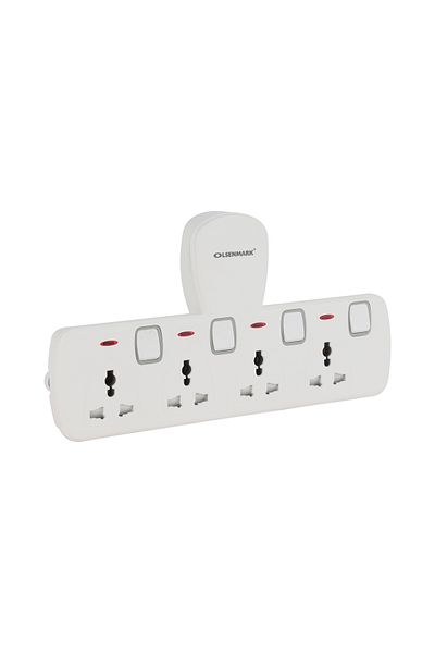 Olsenmark 4 way Universal Wall Socket with Individual Switches- OMES1861D