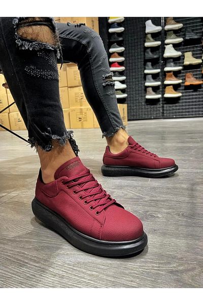 TB Terzi Bey Terzi Bey High Sole Casual Shoes 045 Claret Red (Black Sole)