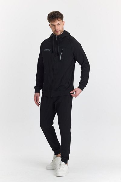 Marco Ferry Men's Tracksuit Set - Raster, Hooded, Black 5725-S