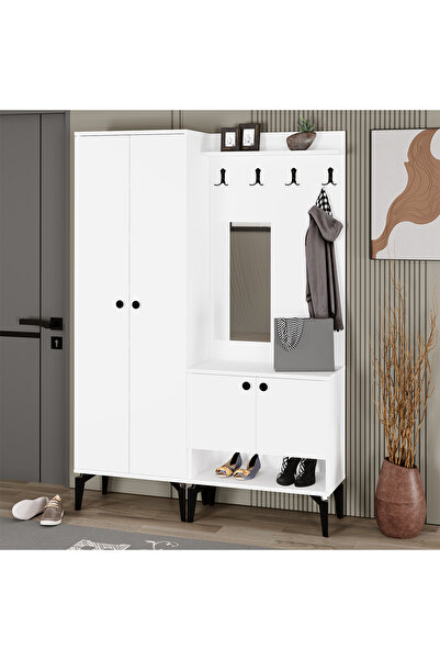 Kalender Dekor Eslem-1-2 Aynalı Portmanto Vestiyer Ayakkabılık