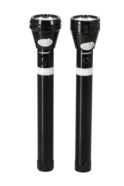 Olsenmark OMFL2616 مصباح يدوي LED قابل لإعادة الشحن - قطعتان، مدى 1500 متر