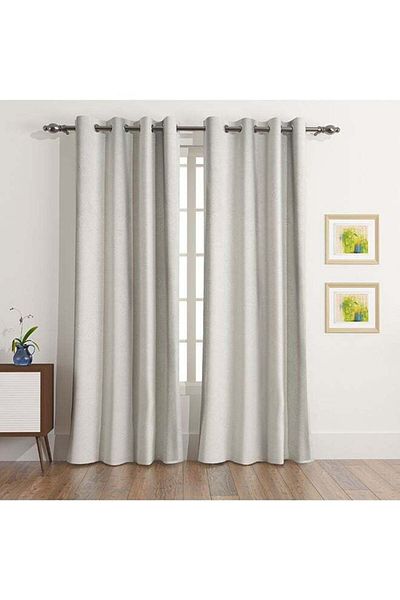 soufa dibaj Polyester Curtain for Bedroom Dining Studio Office - White