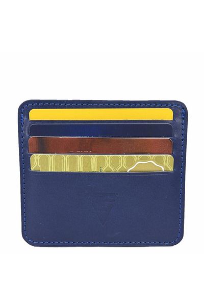 DİGA Navy Blue 8-Eye Genuine Leather Card Holder