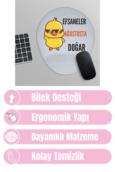 qoeuyl boutique Οι θρύλοι γεννιούνται τον Αύγουστο Εκτυπωμένο δώρο Διασκεδαστικό Οβάλ Ποντίκι με υποστήριξη καρπού